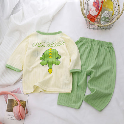 Pyjama bébé garçon doux mignon Dinosaure Coton Naturel