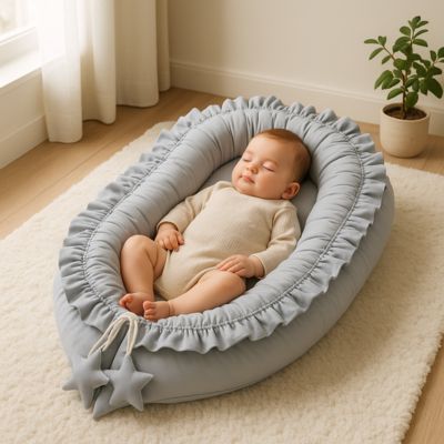 Réducteur de lit bébé apaisant chaleureux CoconBébé Gris