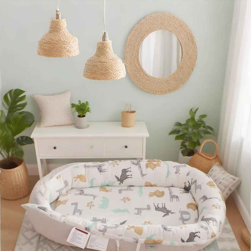 Réducteur de lit bébé cocon en coton respirant apaisant Cocoon Baby