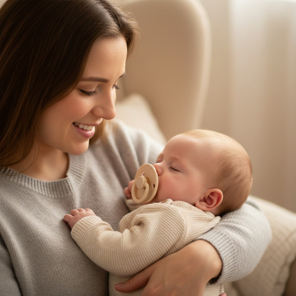 Sucette bebe beige premium TendreLumi