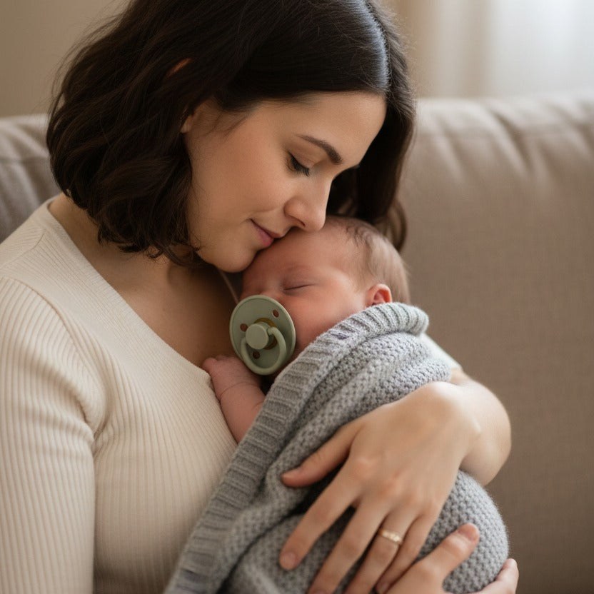 Sucette bebe verte sommeil paisible TendreLumi