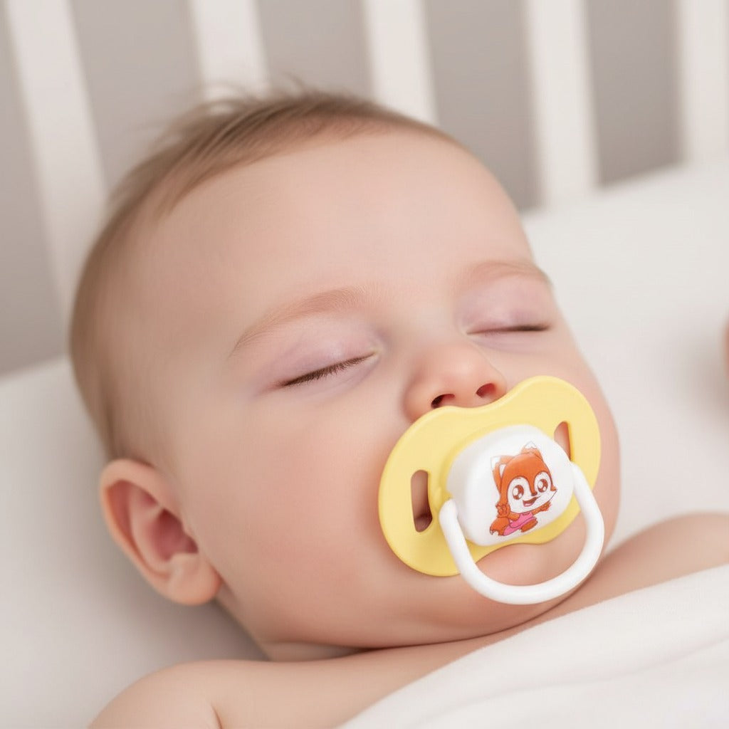 Sucette pour bébé jaune sommeil paisible Tendres Compagnons