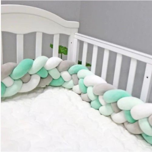 Tour de Lit Bebe sommeil serein CozyKnot Vert Blanc