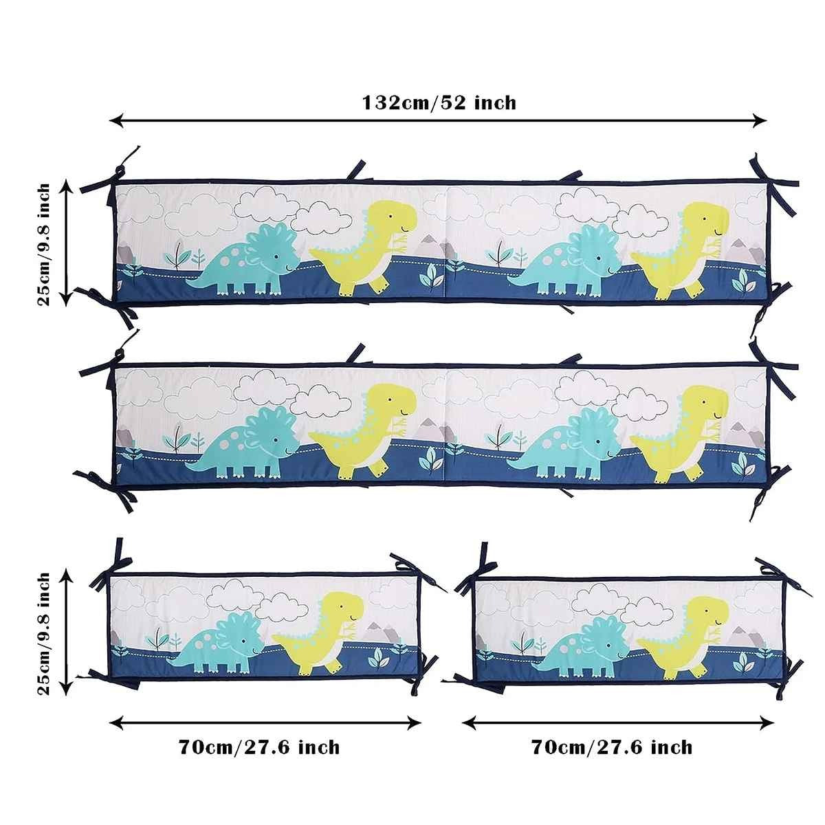 Tour de lit bébé 4panneaux dinosaures Cocon Doux
