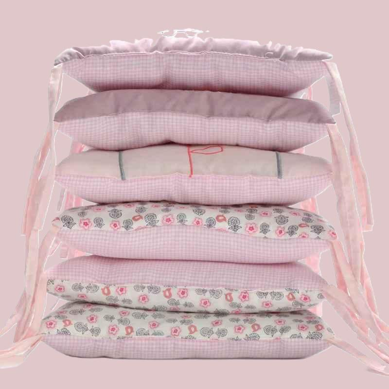 Tour de lit bebe MAUVE coton coussins confortables mignon Douceur