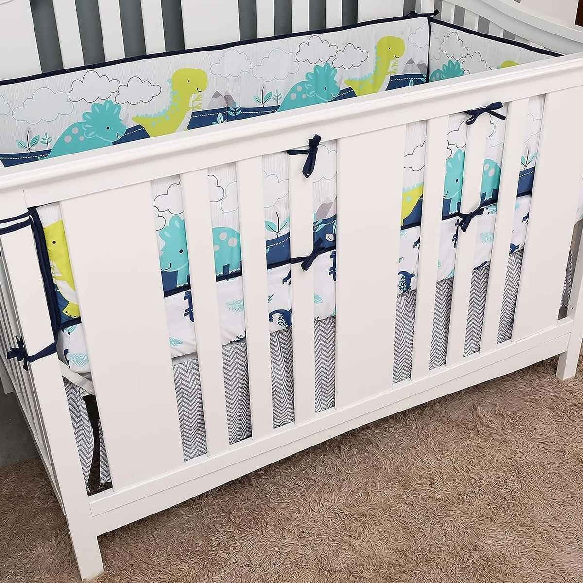 Tour de lit bébé avec attaches dinosaures Cocon Doux