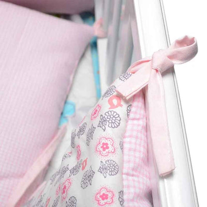 Tour de lit bebe coton attaches solides mignon MAUVE Douceur