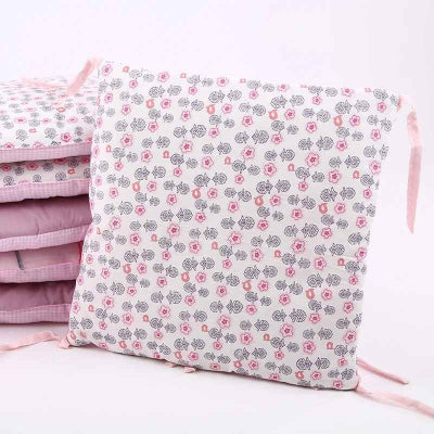 Tour de lit bebe coton imprime MAUVE Douceur