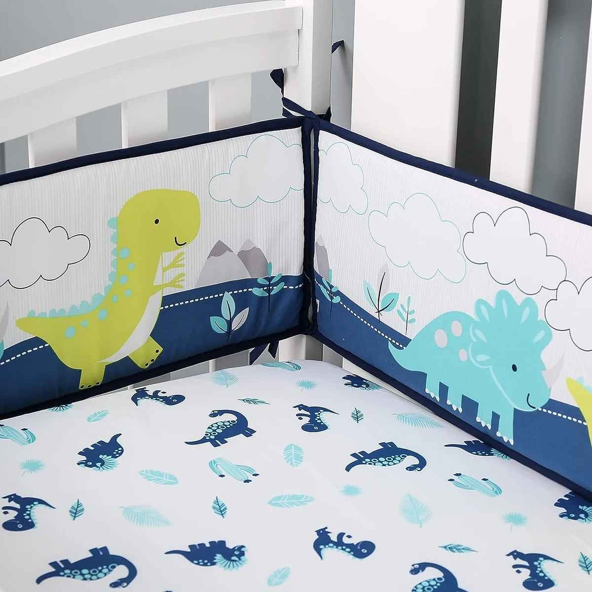Tour de lit bébé dinosaures coton naturel Cocon Doux