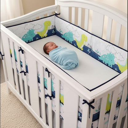 Tour de lit bébé dinosaures sommeil paisible coton apaisant Cocon Doux