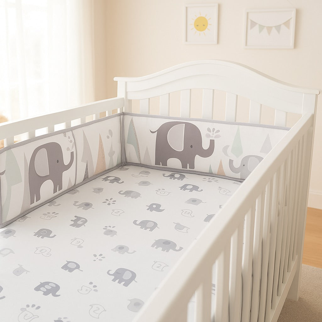 Tour de lit bébé doux protecteur Éléphant Cocon