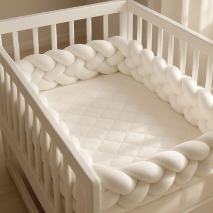 Tour de lit bebe doux protégeant sommeil paisible CozyKnot Blanc