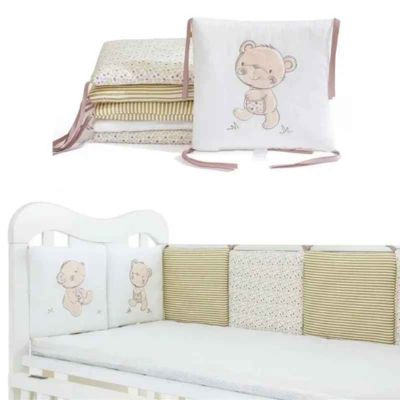 Tour de lit bébé nid chaleureux Ourson Rêveur Coton Bio