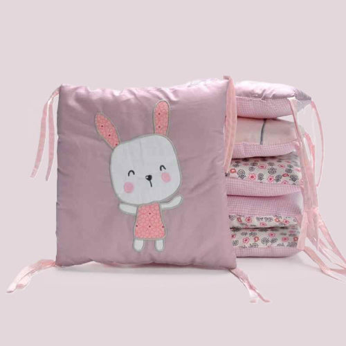 Tour de lit bebe nid douillet motif lapin MAUVE Douceur