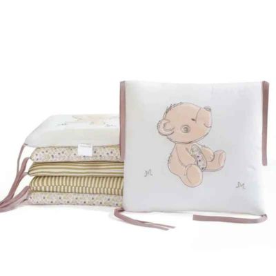 Tour de lit bébé rassurant panneaux doux Ourson Rêveur Coton Bio