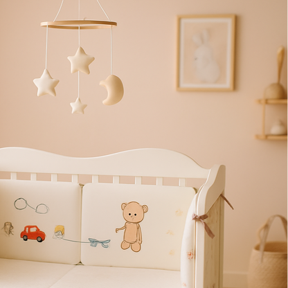 Tour de lit bébé sommeil paisible OURS Coton Bio Sécurité