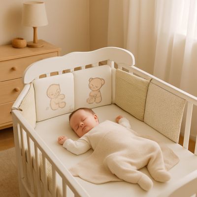 Tour de lit bébé sommeil paisible Ourson Rêveur Coton Bio