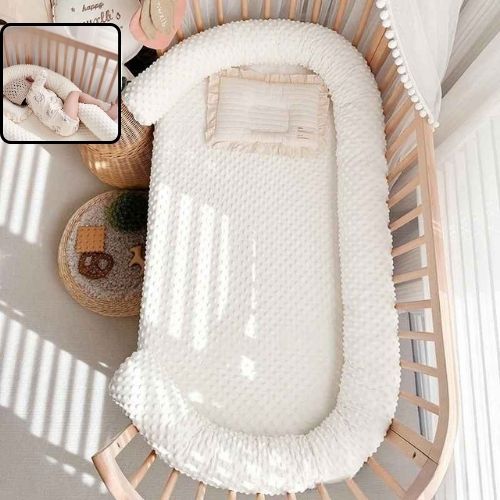 Tour de lit pour bebe coton blanc sécurisant Nid Protecteur