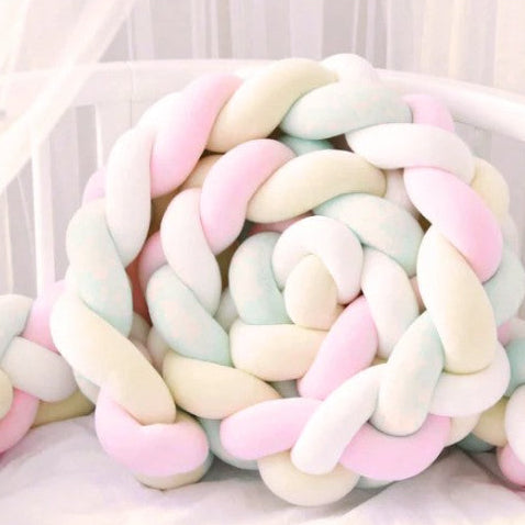 Tresse de lit bébé douce CozyKnot Rose Jaune