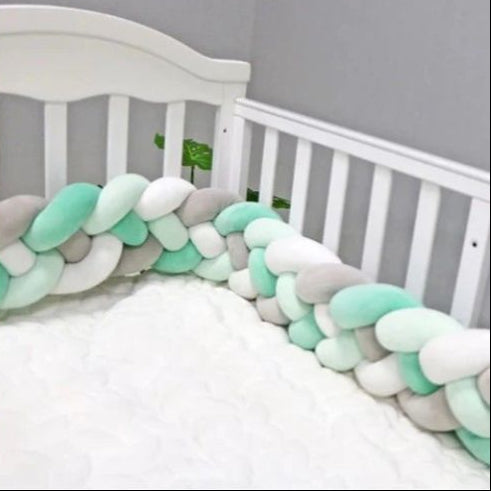 Tresse de Lit Bébé sommeil serein CozyKnot Vert Blanc