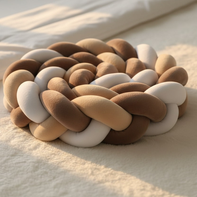 Tresse de lit 3Brins Protectrice Marron Beige Blanc