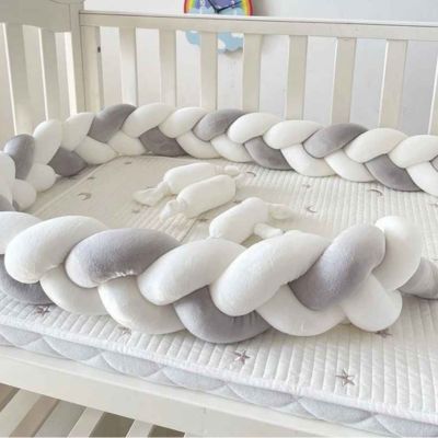 Tresse de lit bébé blanc gris BRINOU