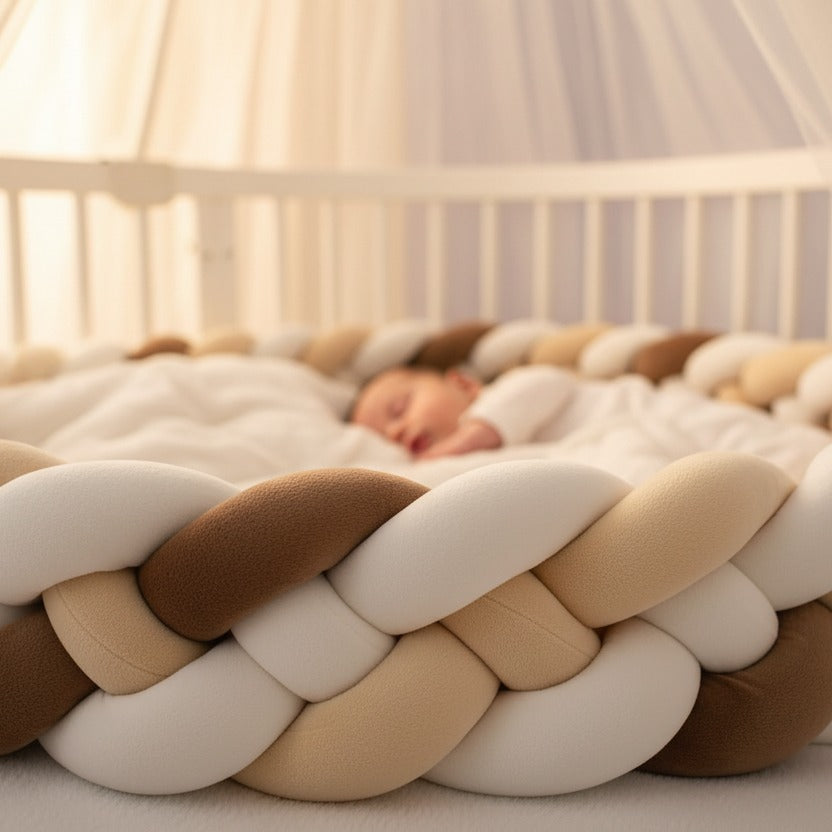 Tresse de lit bébé épaisse moelleuse Brun Clair