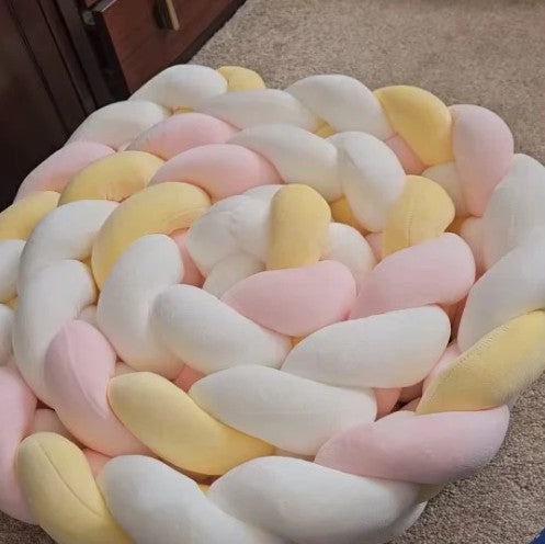 Tresse de lit bébé moelleuse CozyKnot Rose Jaune