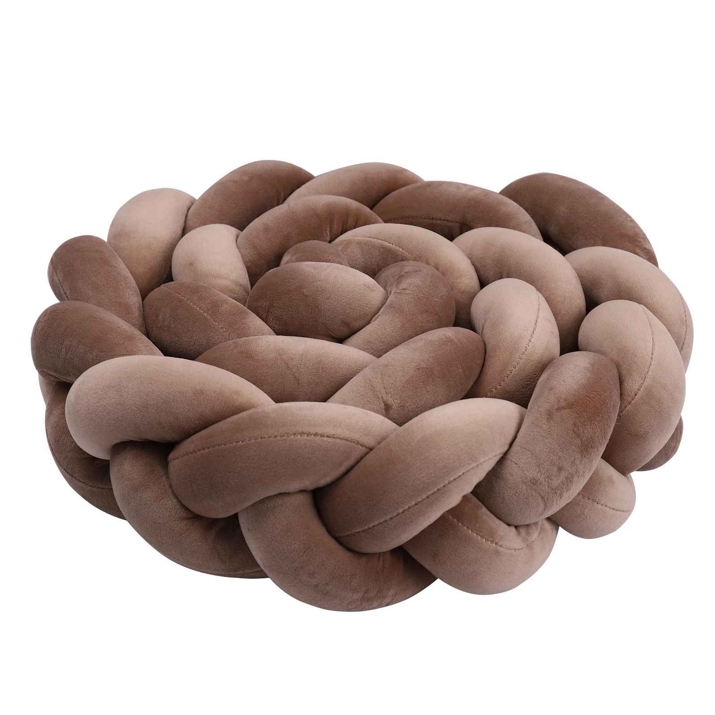Tresse de lit marron texture douce Tissée Main