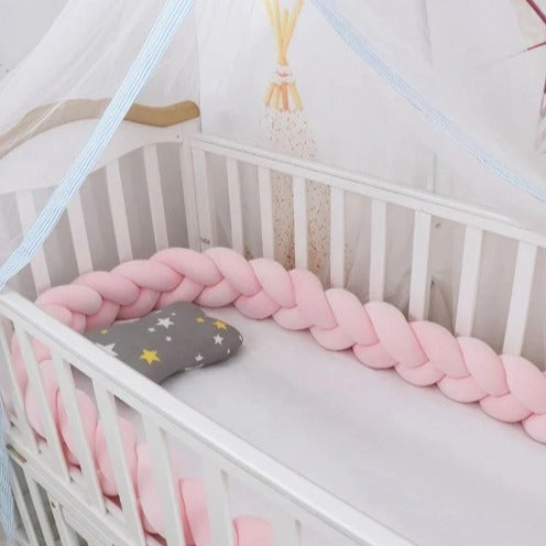 Tresse de lit rose protectrice Coton Fait Main