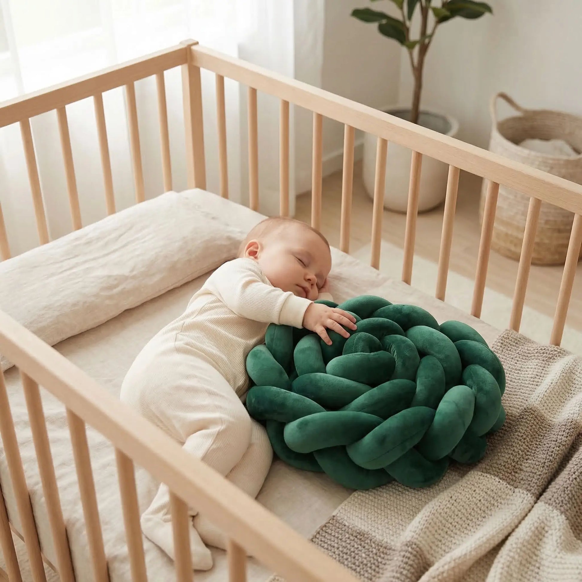 Tresse de lit verte douce sommeil profond Coton Doux