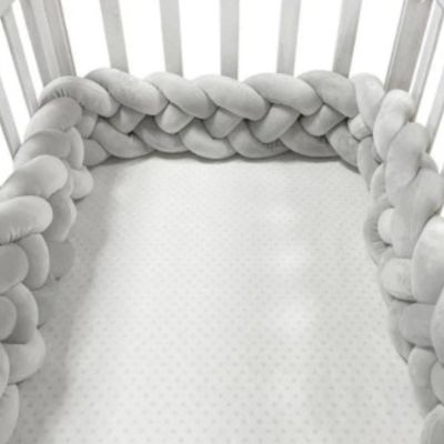 Tresse lit bebe douce confortable CozyKnot Gris