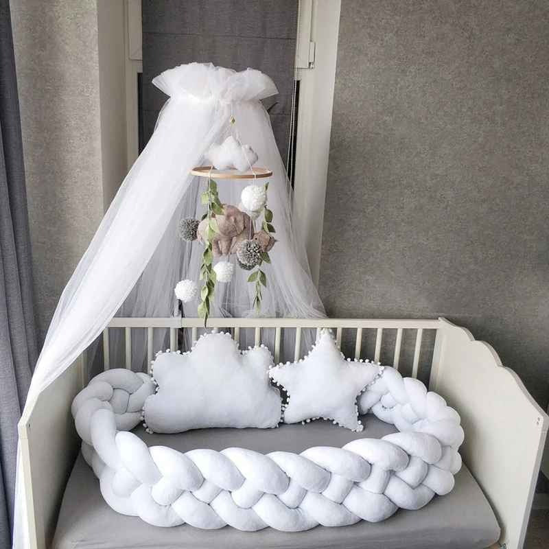 Tresse tour de lit 4brins protectrice dans berceau CozyKnot Blanc