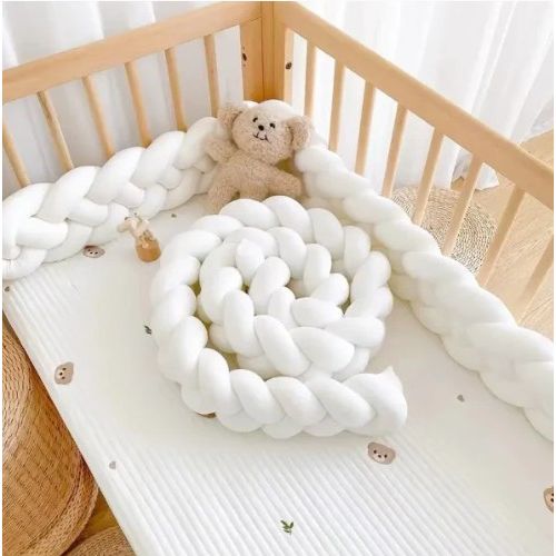 Tresse tour de lit bébé doux CozyKnot Blanc