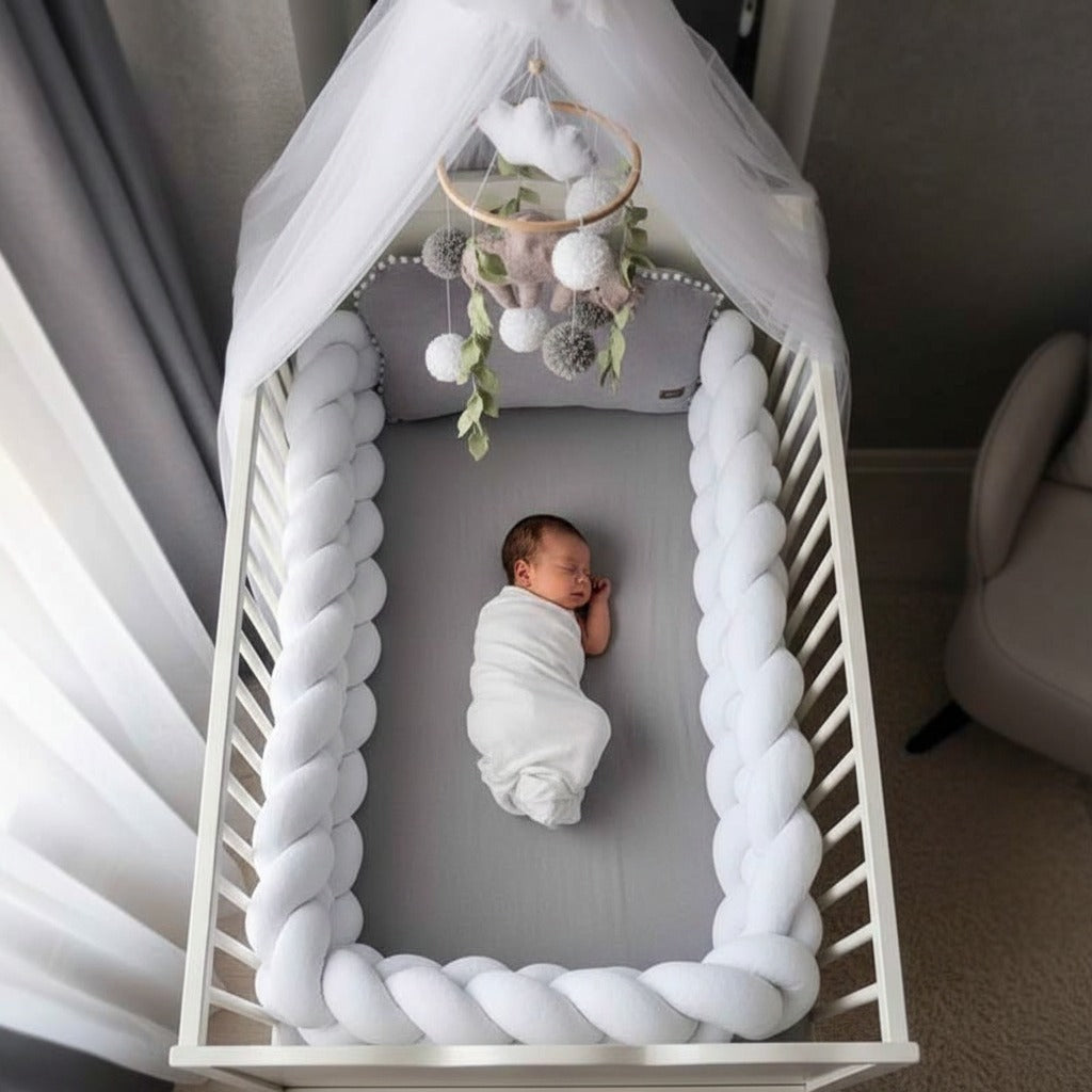 Tresse tour de lit sommeil paisible CozyKnot Blanc