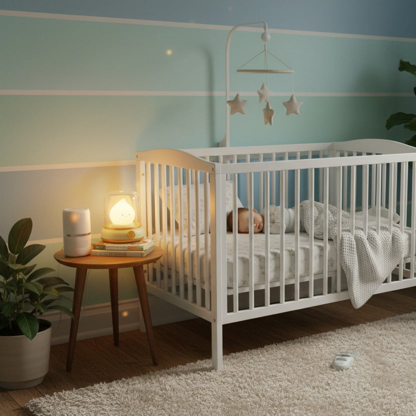 Veilleuse bébé lumière douce verte sommeil paisible BougieFlamme