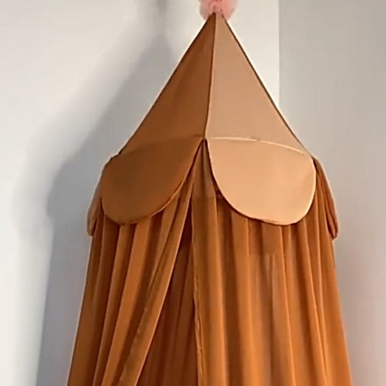 Voile pour lit bebe marron apaisant Mousseline Douce