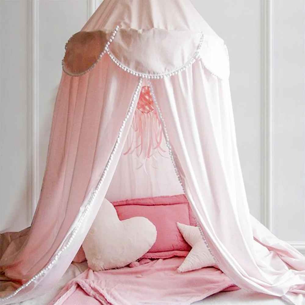 Voile pour lit bebe suspendu sur coussins forme cœur étoile Rose Protecteur