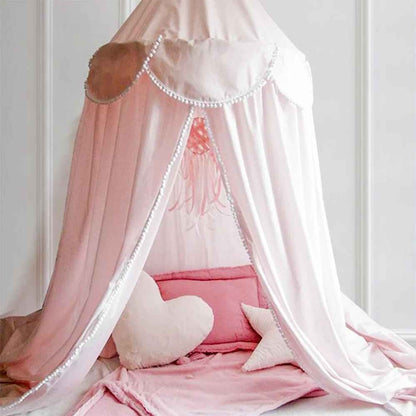Voile pour lit bebe suspendu sur coussins forme cœur étoile Rose Protecteur