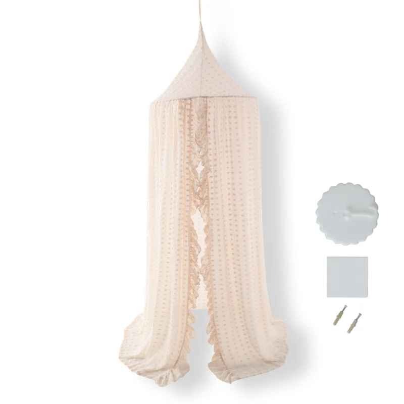 Voile pour lit bebe volants beige Cocon Protecteur