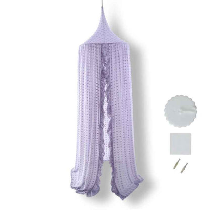 Voile pour lit bebe volants bleu Cocon Protecteur