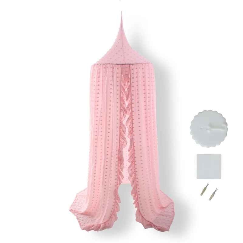 Voile pour lit bebe volants rose Cocon Protecteur