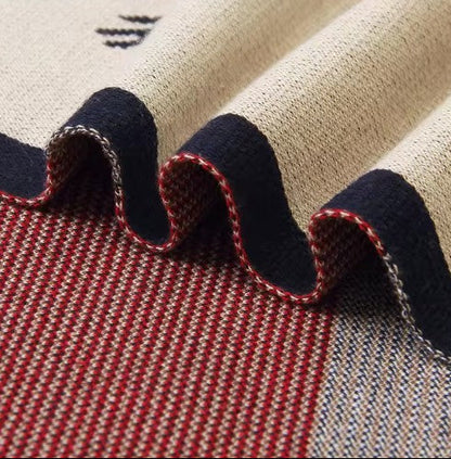 Vue sur tissu Couverture bébé douce tricotée Motif Cheval 100% Coton