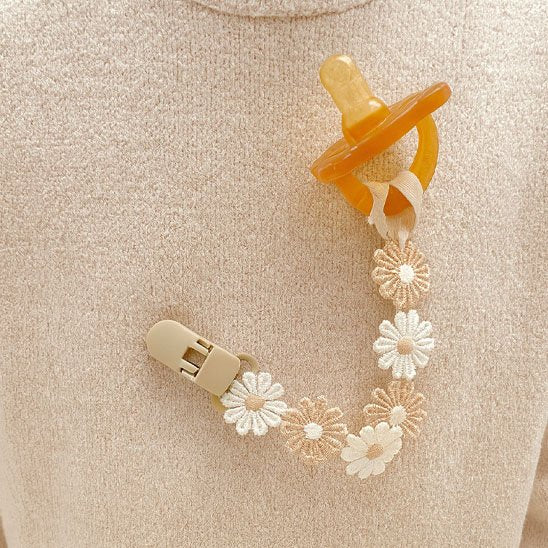 Attache tetine avec clip solide Fleurine