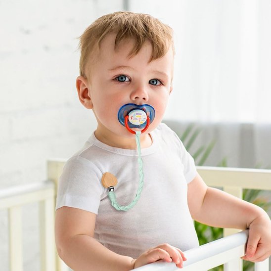 Attache tetine coton naturel Bois de Lune