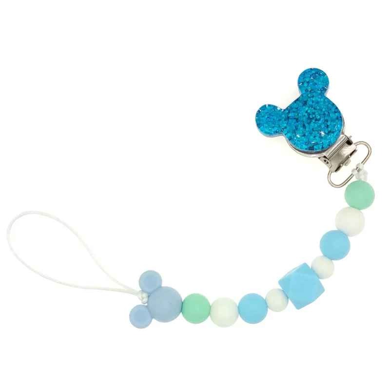 Attache tetine douce bleue Sécurité Élégante