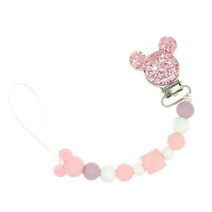 Attache tetine douce rose Sécurité Élégante