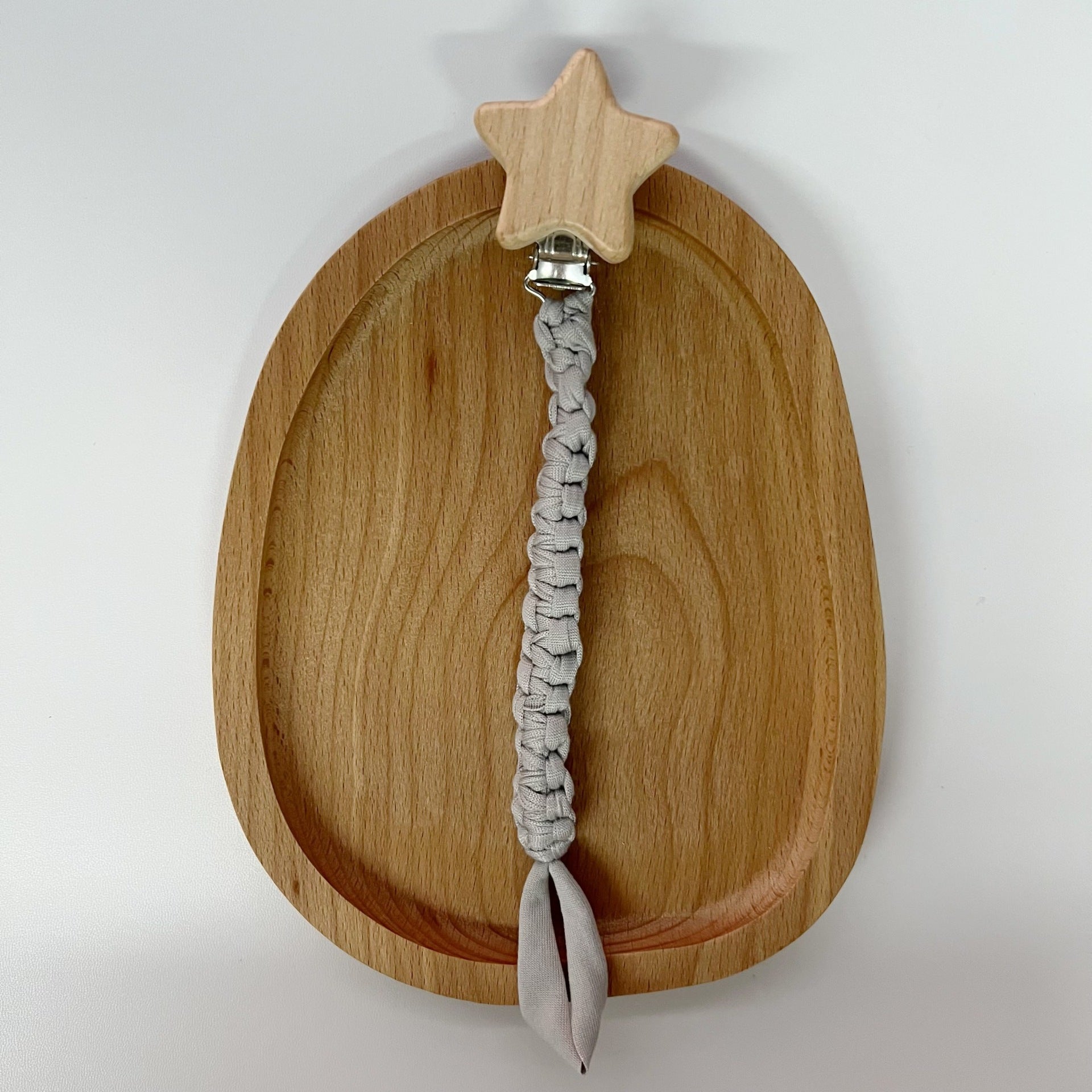 attache tetine étoile grise Bois de Lune