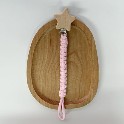 attache tetine étoile rose Bois de Lune