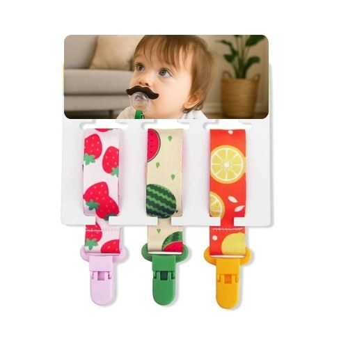 attache tetine motif fruits Sécurité tendance